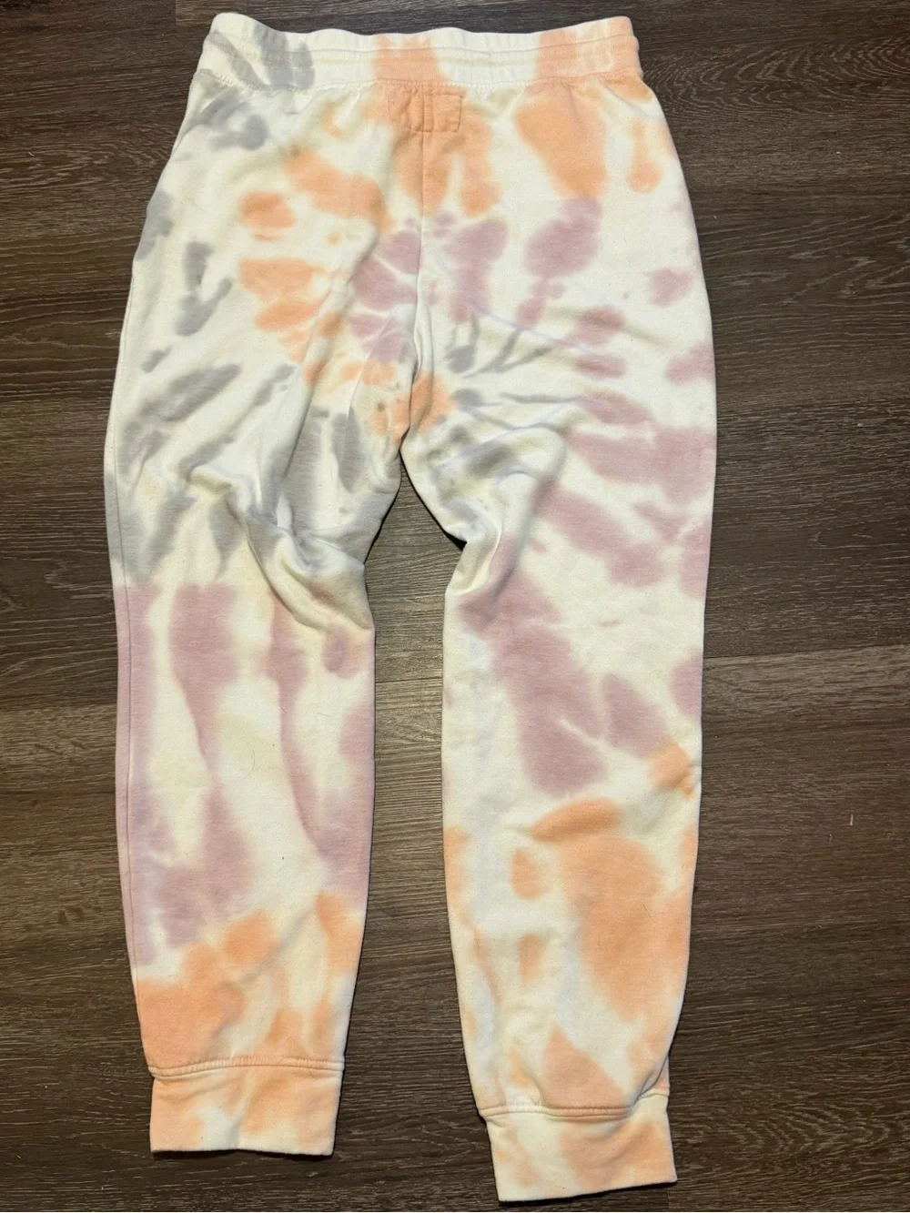 Tie-Dye Jogger Pants in Peach, Pink & Gray - Picture 2 of 3
